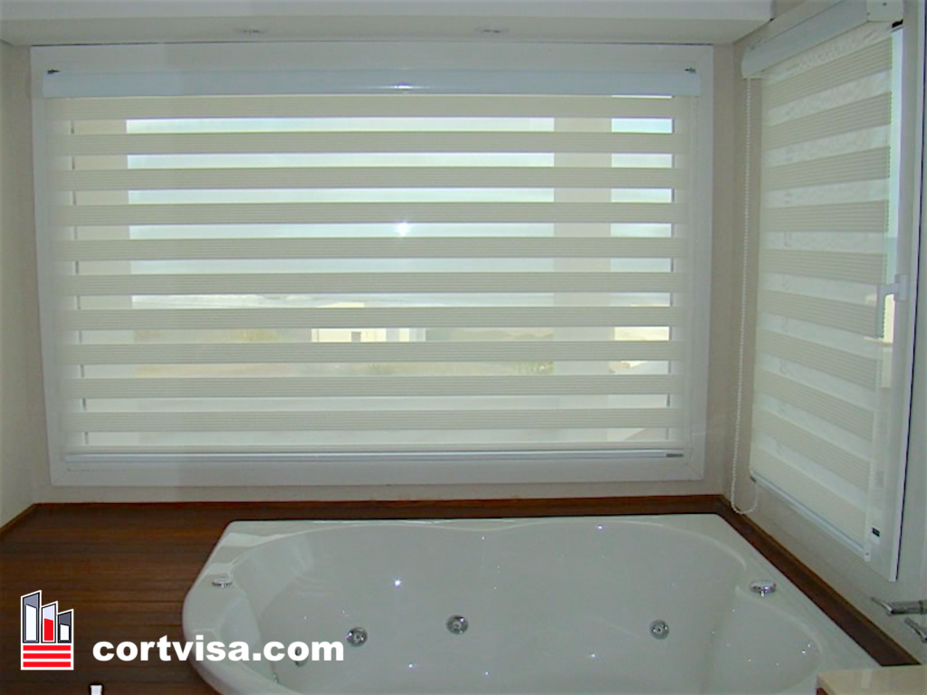Cortinas Zebra para baños
